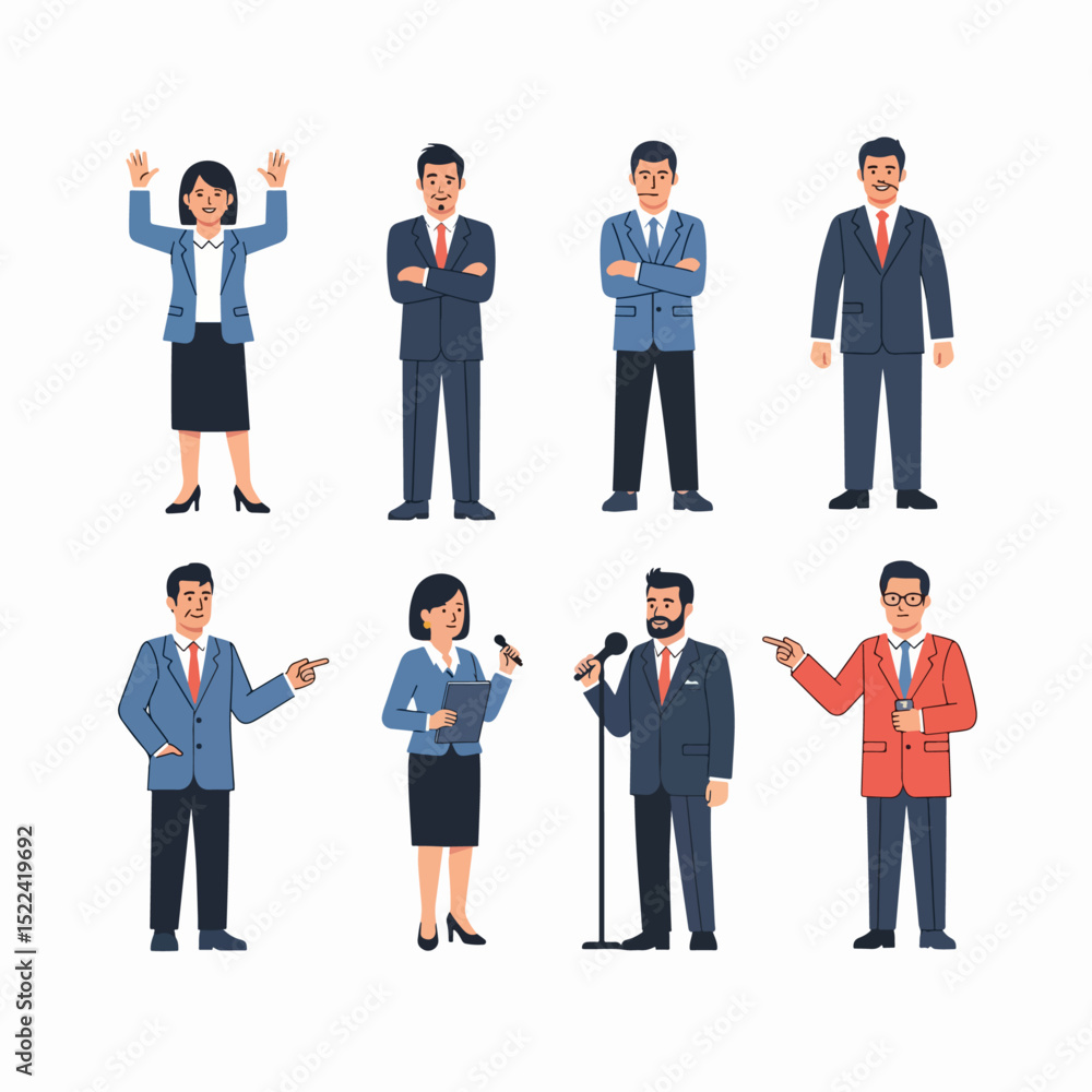 Business people in formal attire standing around Business people in formal attire standing around