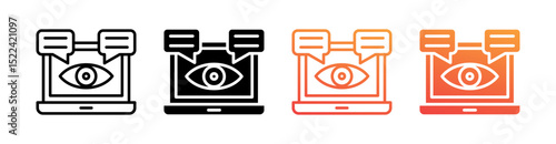 Spying Multi Style Icon Set Vector 