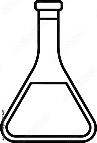 lab flask icon line art vector illustration on transparent background
