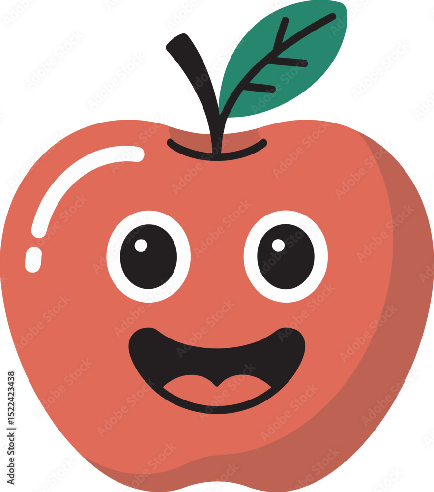 Obraz premium red apple cartoon