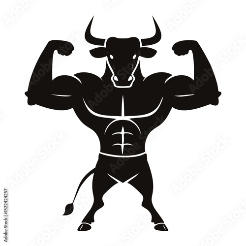 Wallpaper Mural Muscular bull bodybuilder strong powerful animal Torontodigital.ca