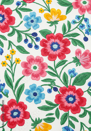 Wallpaper Mural Embroidered Floral Pattern Torontodigital.ca