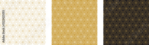 Collection of seamless ornamental vector patterns and swatches. Seamless pattern abstract floral background with elegant golden symmetrical vector lines. Set of luxury wallpaper designs.