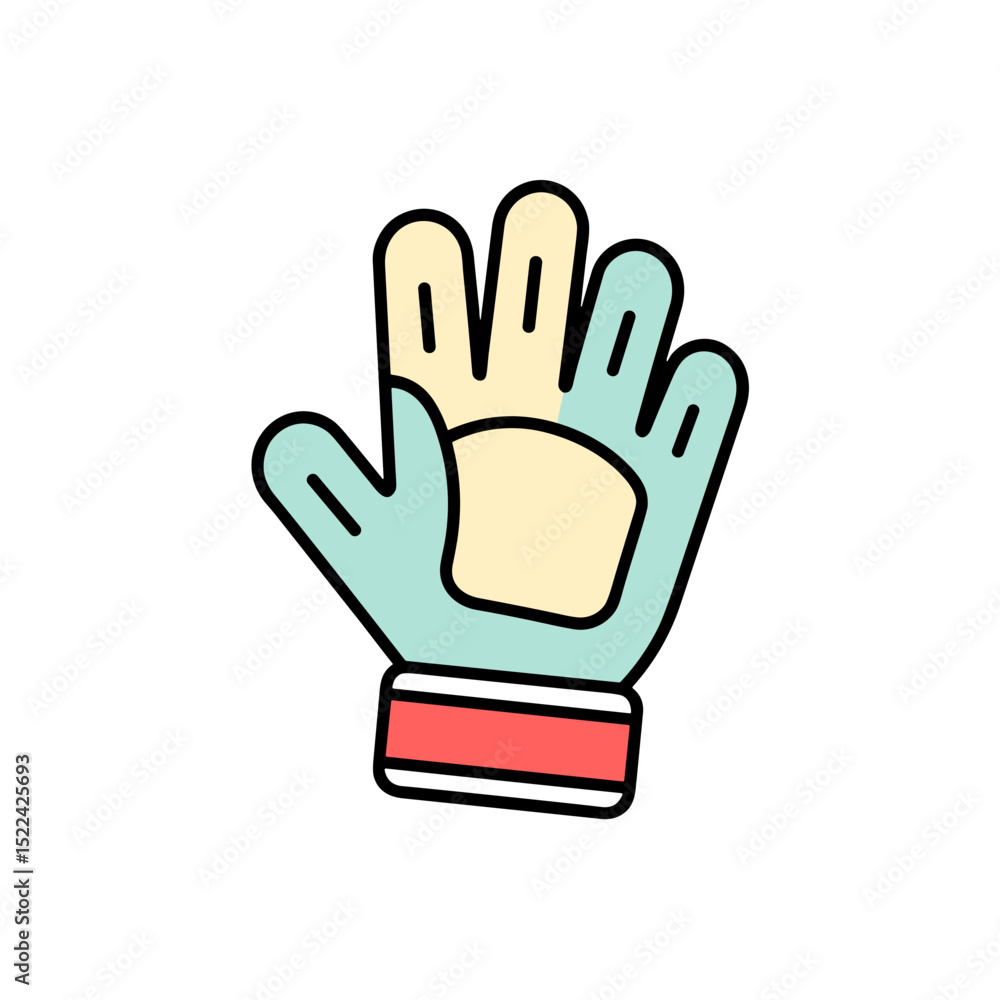 Obraz premium Colorful baseball glove illustration for youth baseball concept 