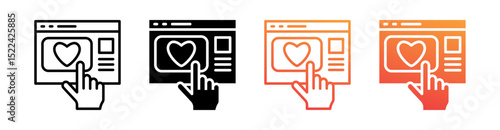 Favourite Multi Style Icon Set Vector 