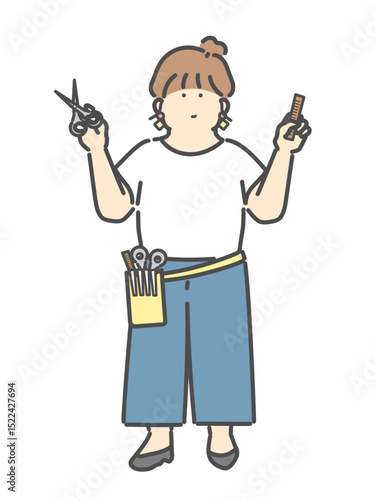 女性美容師のイラスト