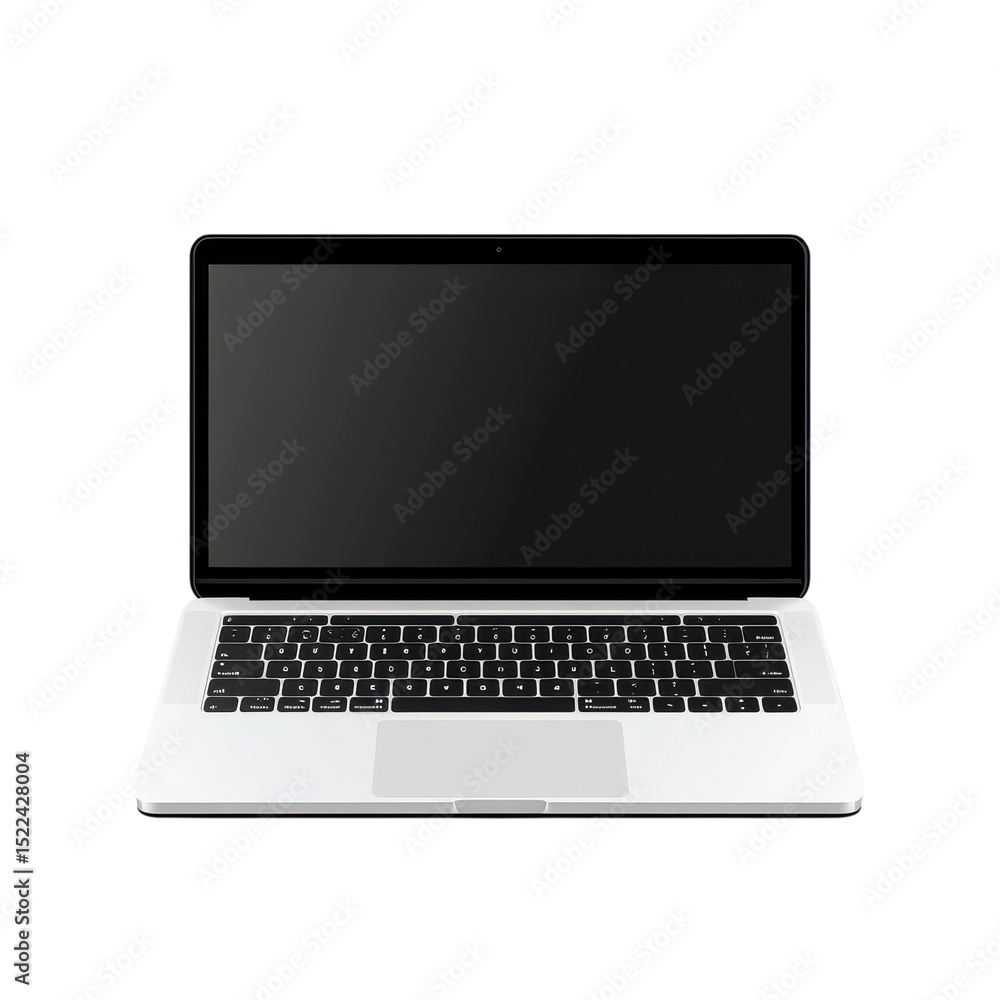 Sleek laptop open screen dark Professional design technology portable on transparent background Sleek laptop open screen dark Professional design technology portable on transparent background
