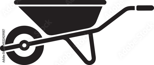 wheelbarrow on white background