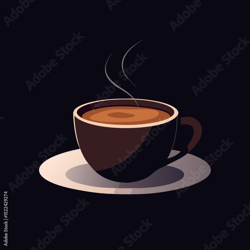 Hot Coffee Cup – Warm Beverage with Steam