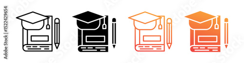 Education Multi Style Icon Set Vector 