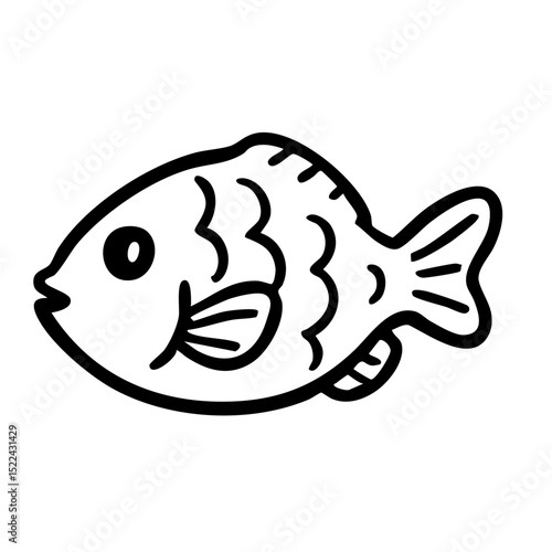 魚　線画　手書き