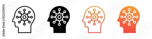 Deep Learning Multi Style Icon Set Vector 