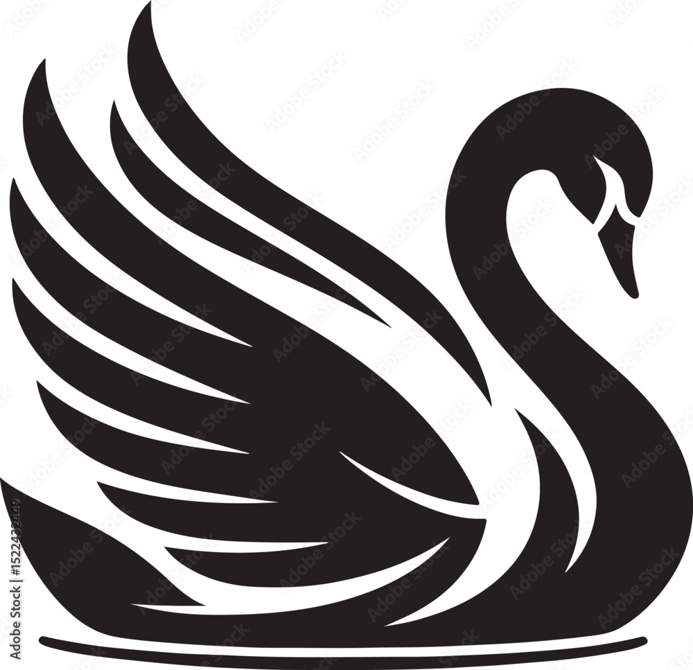 Fototapeta premium Minimalist Swan Line Art Vector 