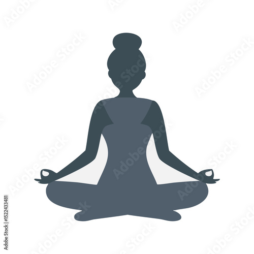 Woman silhouetted in lotus yoga pose meditation mindfulness