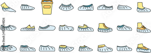 Various shoe covers ensure cleanliness and hygiene in diverse environments, safeguarding against contamination