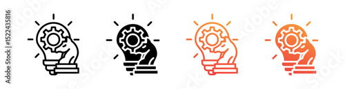 Innovation Strategy Multi Style Icon Set Vector 