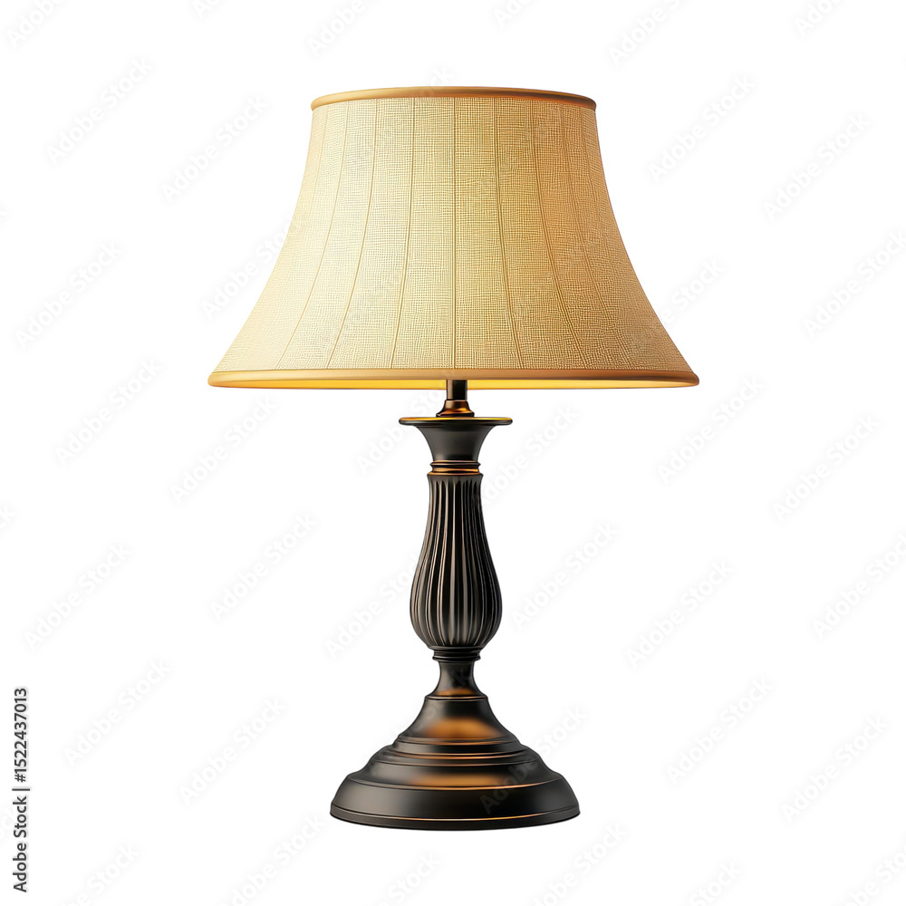 Fototapeta premium Elegant Table Lamp Lighting Design Illuminated Interior Decor Classic Lamp on transparent background
