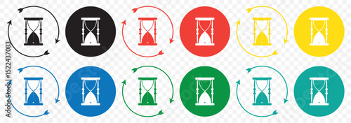 A set of Coloring hourglass icon bundle vector illustrator on Transparent Background. EPS 10.