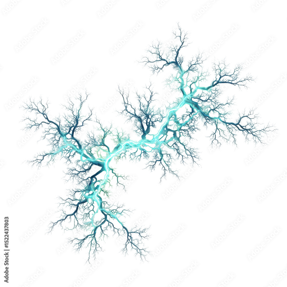 Obraz premium Electric discharge fractal abstract on white background