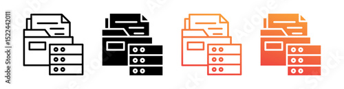 Database Multi Style Icon Set Vector 