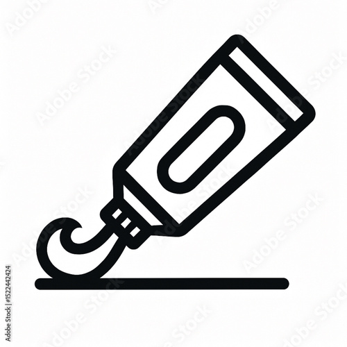 Squeezing Toothpaste Tube Icon isolated on white background