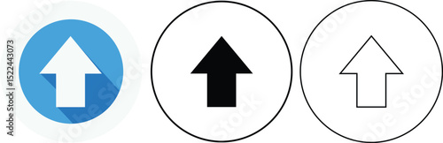 Free Download Three up arrow icons illustrating directions symbolizing growth and progress in circular frames - GFXLoad