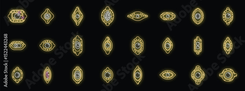 Various glowing neon stomata icons, representing leaf respiration and gas exchange, create a bright and informative visual