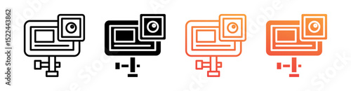 Action Camera Multi Style Icon Set Vector 