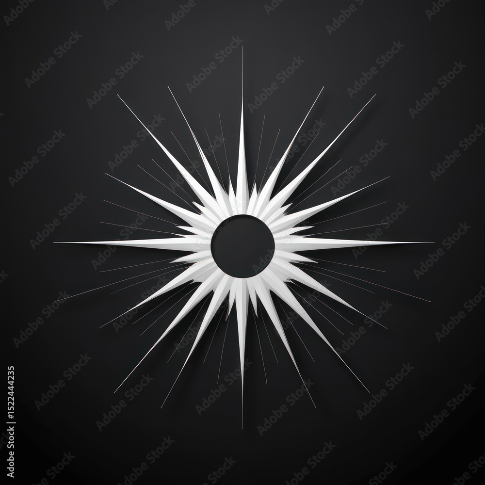 Fototapeta premium A White Starburst Against a Dark Background