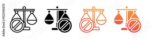 Illegal Multi Style Icon Set Vector 