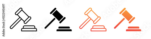 Law Multi Style Icon Set Vector 