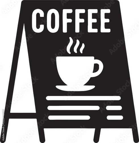 Silhouette vector of a coffee menu board. Great for café signage, restaurant displays, and branding designs.