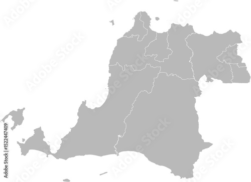 Banten, Indonesia – administrative vector map with city and regency boundaries (Web Mercator projection, PPT-compatible & fully editable)