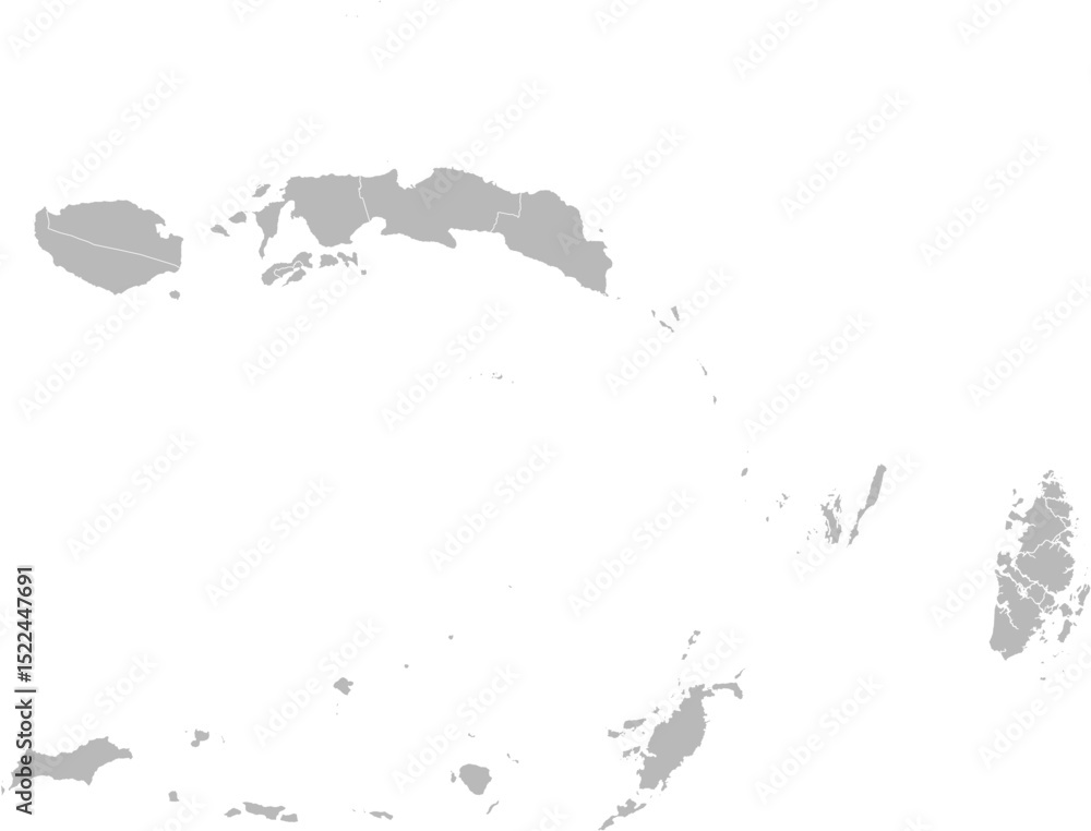 Maluku, Indonesia – administrative vector map with city and regency boundaries (Web Mercator projection, PPT-compatible & fully editable) Maluku, Indonesia – administrative vector map with city and regency boundaries (Web Mercator projection, PPT-compatible & fully editable)