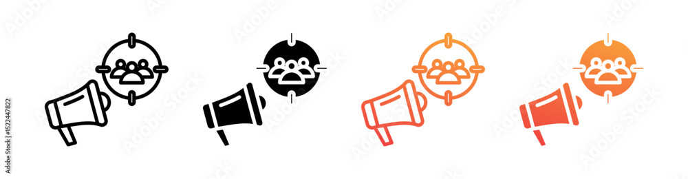 Audience Multi Style Icon Set Vector Audience Multi Style Icon Set Vector