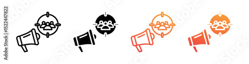 Audience Multi Style Icon Set Vector 