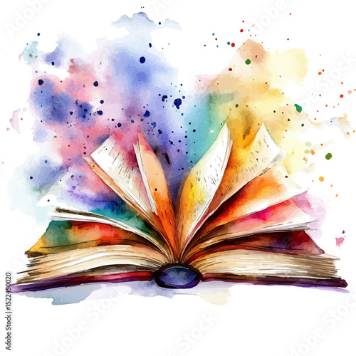 Book Or Magazine, watercolor painting vector, high quality, isolated on a white background.