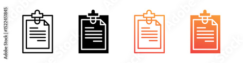 Clipboard Multi Style Icon Set Vector 