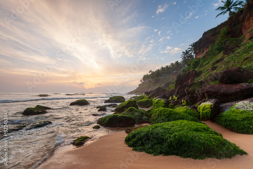 Varkala beach in the Kerala, India