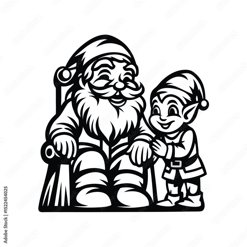 Fototapeta premium santa and elf workshop scene