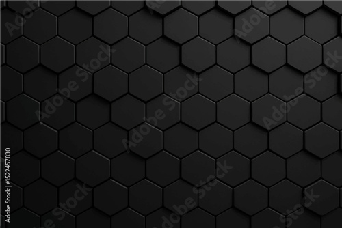 Abstract dark black Hexagon Pattern Background