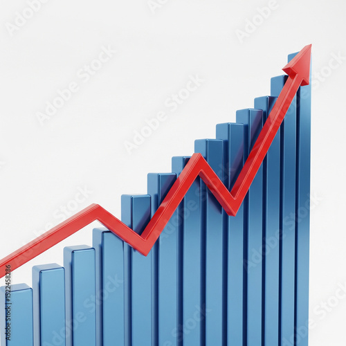 Free Download Metallic Blue Bars with Beveled Red Arrow - GFXLoad