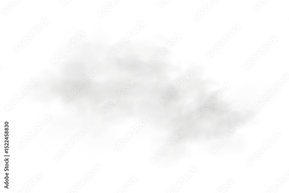 Naklejka premium White Fluffy Cloud with Cutout Effect and Light Shadow for Sky Design, Weather UI or Dream Concept Art