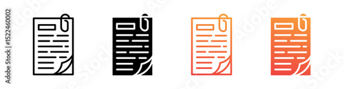 Assignment Multi Style Icon Set Vector 