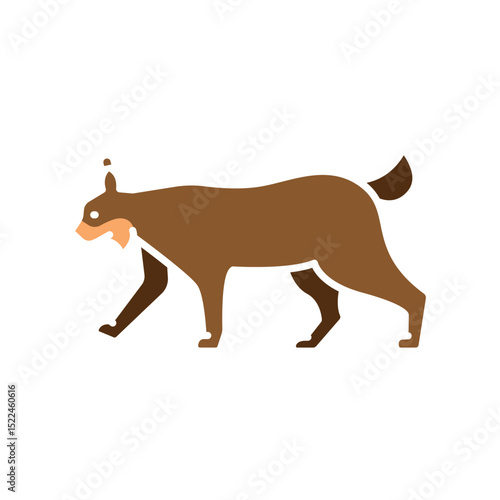 bobcat color flat icon for digital and print projects. North american animals.