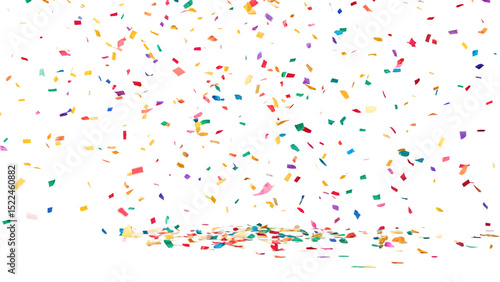 Colorful confetti explosion isolated on transparent background (PNG format). Ideal for celebration themes, party graphics, birthdays, festivals, and New Year designs. High-resolution with no shadows.