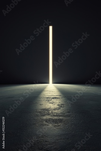 Wallpaper Mural A long, narrow lighted pole is the only thing visible in the dark room Torontodigital.ca