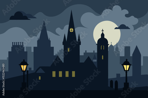 image of victorian london on a moody evening