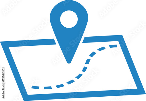 マッピングされた地図のアイコンイラスト
