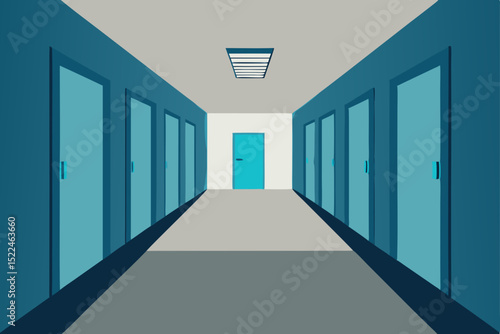 Mysterious Corridor  A Journey Through Enigmatic Doors and Hidden Pathways
